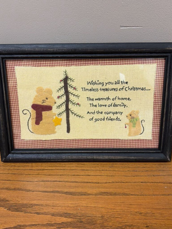 treasures of Christmas stitchery sampler