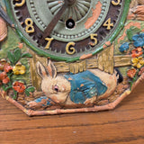 antique wooden carved rabbit clock