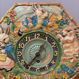 antique wooden carved rabbit clock