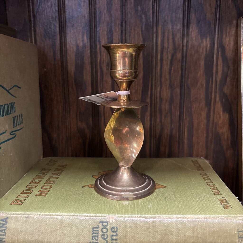 #707 Brass Twisted Candleholder