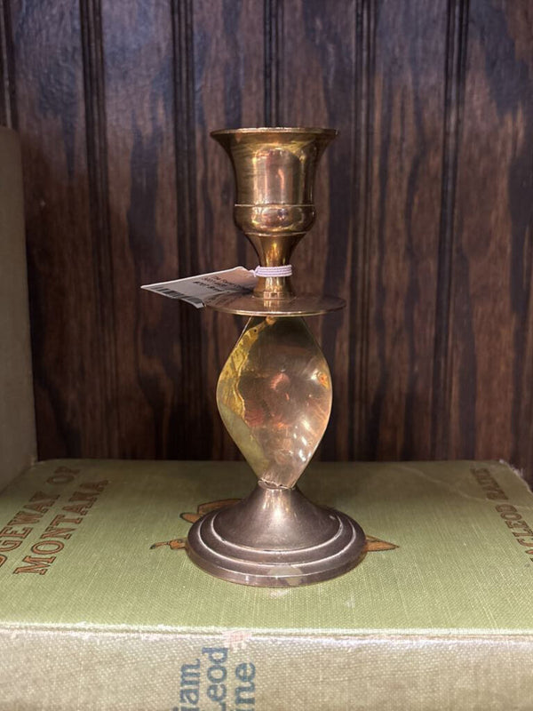 #707 Brass Twisted Candleholder