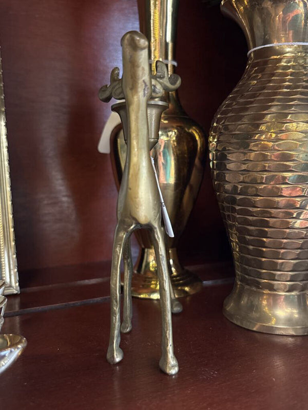 #741 Brass Standing Deer Candleholder