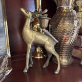 #741 Brass Standing Deer Candleholder
