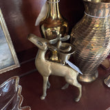 #741 Brass Standing Deer Candleholder