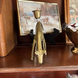 #742 Brass Grazing Deer Candleholder