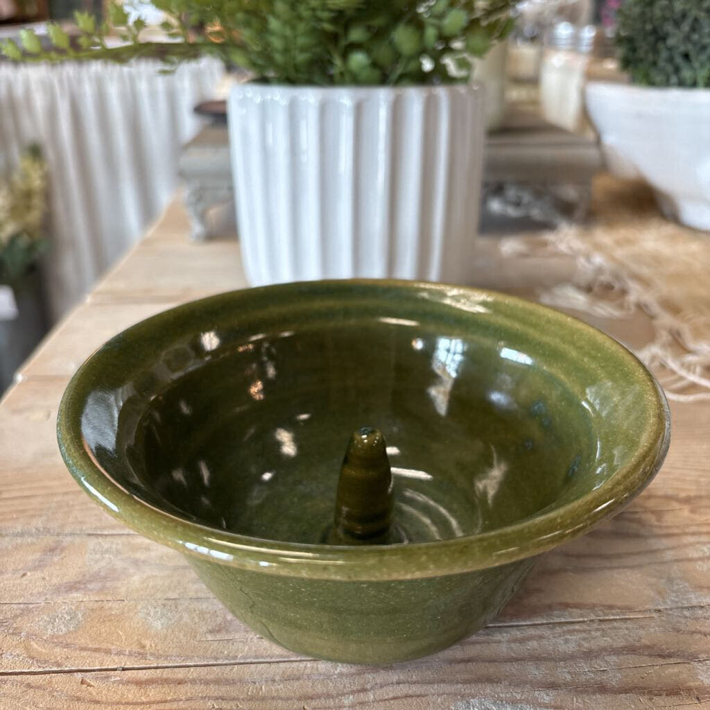 Olive Green Pottery Piece