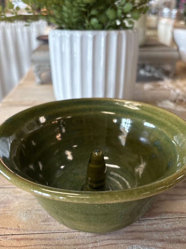 Olive Green Pottery Piece