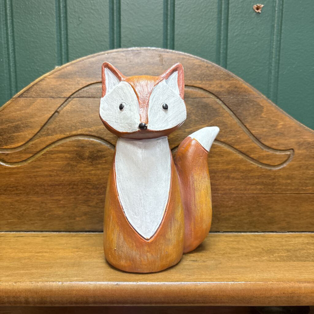 #762 Wooden Carved Fox