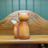 #762 Wooden Carved Fox