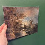 8x10 Moody Windmill Landscape Unframed Art Print