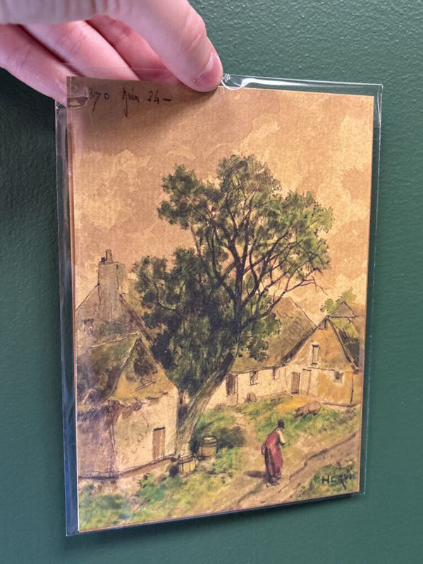 5x7 Village Landscape Unframed Art Print