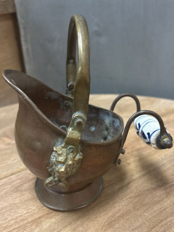 Dutch Copper and Brass Scuttle Bucket