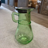 Green Glass Syrup Jar