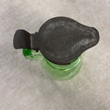 Green Glass Syrup Jar