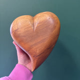 #806 Hand Carved Wooden Heart Shaped Box