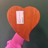 #806 Hand Carved Wooden Heart Shaped Box