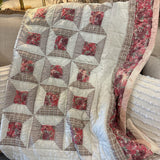 Cottage Rose Distressed Quilt
