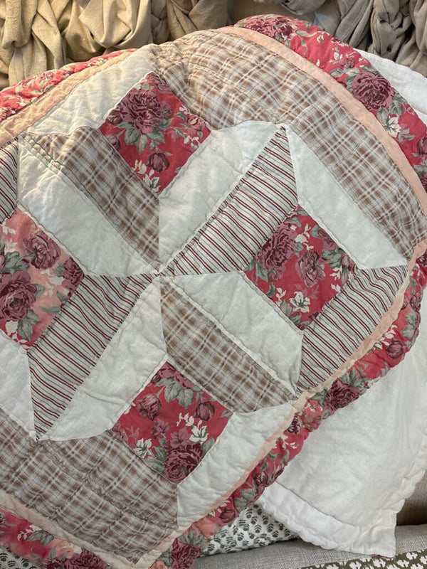 Cottage Rose Distressed Pillow Sham Set