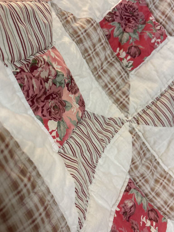 Cottage Rose Distressed Pillow Sham Set