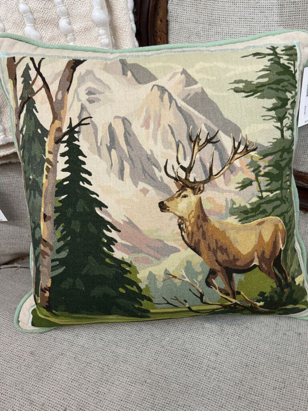 vintage deer pillow