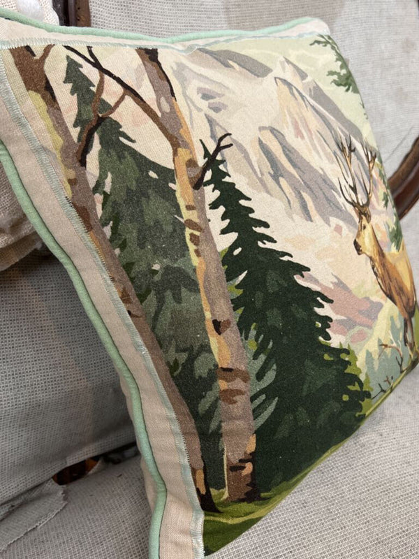 vintage deer pillow
