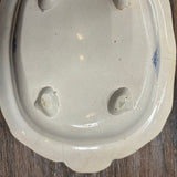 19th Century English Transferware Pottery - Asiatic Pheasants - Oval Scalloped Covered Dish