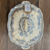 19th Century English Transferware Pottery - Asiatic Pheasants - Oval Scalloped Covered Dish