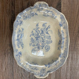 19th Century English Transferware Pottery - Asiatic Pheasants - Oval Scalloped Covered Dish