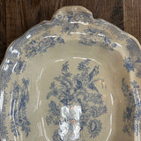 19th Century English Transferware Pottery - Asiatic Pheasants - Oval Scalloped Covered Dish