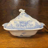 19th Century English Transferware Pottery - Asiatic Pheasants - Md Square Covered Dish