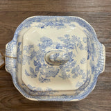 19th Century English Transferware Pottery - Asiatic Pheasants - Md Square Covered Dish