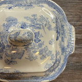 19th Century English Transferware Pottery - Asiatic Pheasants - Md Square Covered Dish