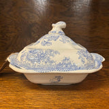 19th Century English Transferware Pottery - Asiatic Pheasants - Md Square Covered Dish