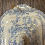 19th Century English Transferware Pottery - Asiatic Pheasants - Lg Square Covered Dish 2