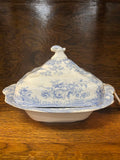 19th Century English Transferware Pottery - Asiatic Pheasants - Lg Square Covered Dish 2