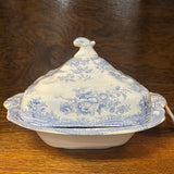 19th Century English Transferware Pottery - Asiatic Pheasants - Lg Square Covered Dish 2