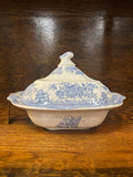 19th Century English Transferware Pottery - Asiatic Pheasants - Lg Square Covered Dish 1