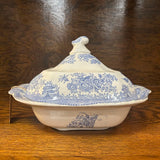 19th Century English Transferware Pottery - Asiatic Pheasants - Lg Square Covered Dish 1