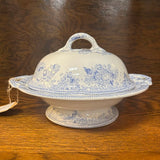 19th Century English Transferware Pottery - Asiatic Pheasants - Round Pedestal Covered Dish
