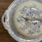 19th Century English Transferware Pottery - Asiatic Pheasants - Round Pedestal Covered Dish