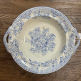 19th Century English Transferware Pottery - Asiatic Pheasants - Round Pedestal Covered Dish