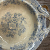19th Century English Transferware Pottery - Asiatic Pheasants - Sm Round Pedestal Covered Dish