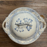 19th Century English Transferware Pottery - Asiatic Pheasants - Sm Round Pedestal Covered Dish