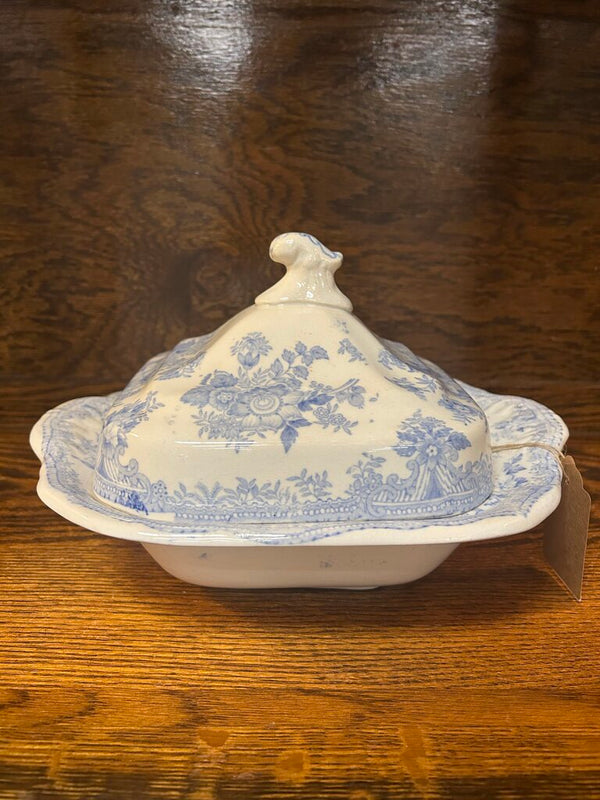 19th Century English Transferware Pottery - Asiatic Pheasants - Lg Square Covered Dish 3