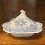 19th Century English Transferware Pottery - Asiatic Pheasants - Lg Square Covered Dish 3