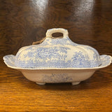 19th Century English Transferware Pottery - Asiatic Pheasants - Oval Scallop Covered Dish