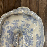 19th Century English Transferware Pottery - Asiatic Pheasants - Oval Scallop Covered Dish