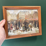 #928 Wood Framed Downtown at Christmas Print