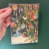 5x7 Vintage Christmas Tree Ornaments Unframed Art Print