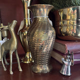 #946 Beautifully Textured Brass Vase - Made in India